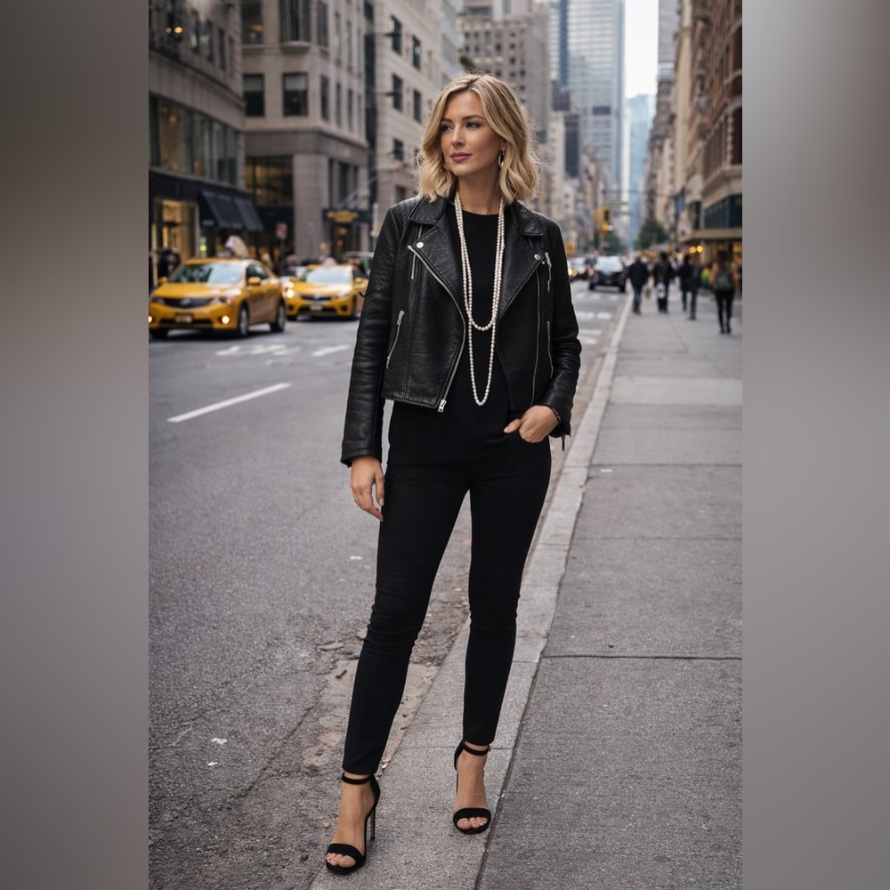 American Eagle Outfitters Black Leather Jacket